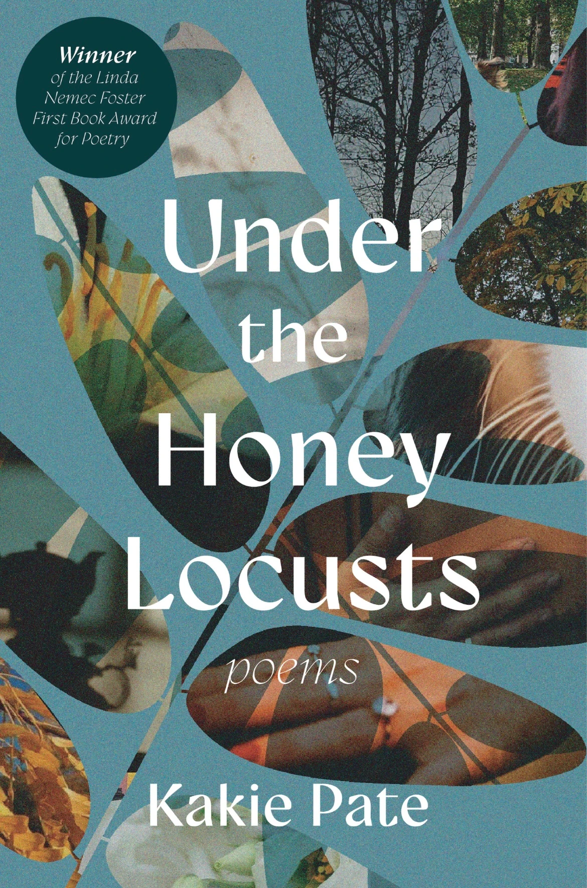 Book cover for Kakie Pate’s poetry collection Under the Honey Locusts.